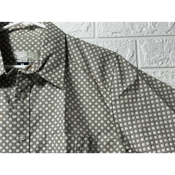 Oakley Shirt Men's Small Geometric Button Up Short Sleeve Pocket Tee - Picture 2 of 7